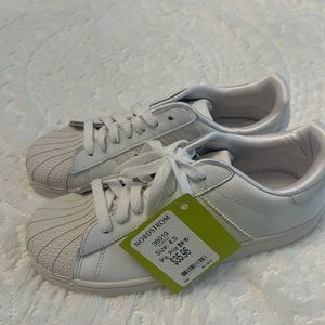 Adidas white hard shell sneakers